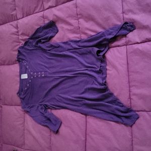 Avon long, flowy purple tunic w 3/4 sleeves, Size S